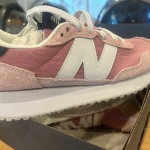 Pink and White Running Shoes